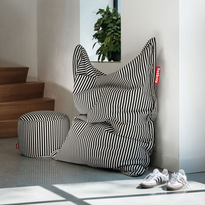 Angers Nantes Paris Bordeaux Rennes Mans Tours Icones Fatboy Pouf Original Slim Terry Black Crème Jukka Setälä 01