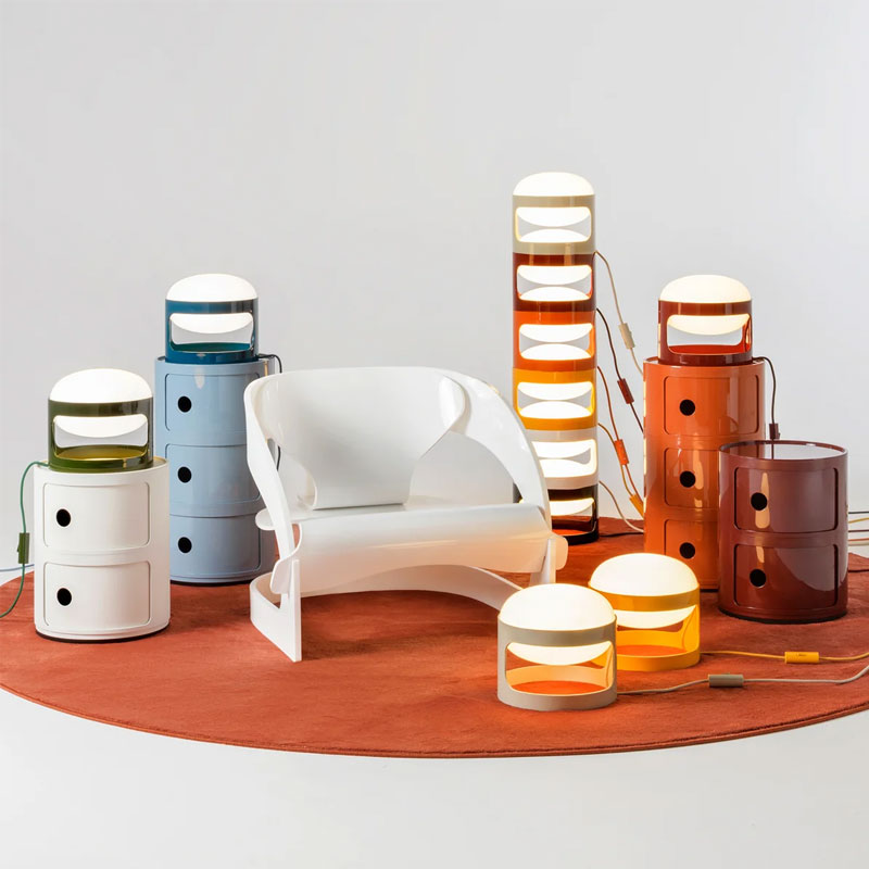 Angers Nantes Bordeaux Mans Rennes Tours Paris Laval Lyon Lilles Nice Icônes Kartell KD28 Blanc Lampe Joe Colombo 7