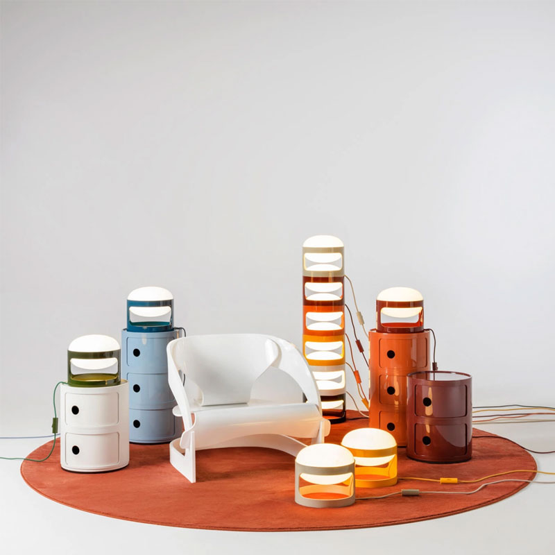 Angers Nantes Bordeaux Mans Rennes Tours Paris Laval Lyon Lilles Nice Icônes Kartell KD28 Bordeaux Lampe Joe Colombo 5