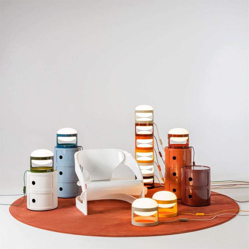 Angers Nantes Bordeaux Mans Rennes Tours Paris Laval Lyon Lilles Nice Icônes Kartell KD28 Orange Lampe Joe Colombo 6