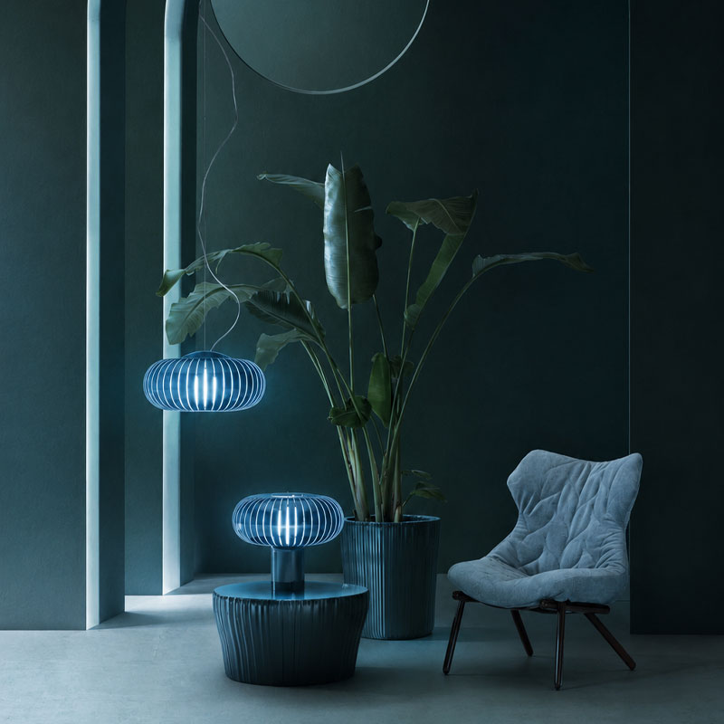Angers Nantes Bordeaux Mans Rennes Tours Paris Laval Lyon Nice Icônes Kartell suspension Teresa Bleu Petrole brillant Laviani 2