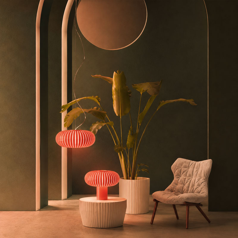 Angers Nantes Bordeaux Mans Rennes Tours Paris Laval Lyon Nice Icônes Kartell suspension Teresa Rouge Orangé brillant Laviani 5