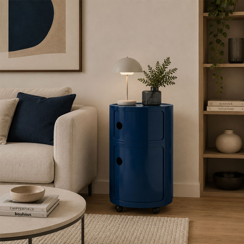Angers Nantes Bordeaux Paris Tours Rennes Mans Icones Kartell Componibili Big New Bleu brillant rangement 2 portes Castelli Ferrieri 5