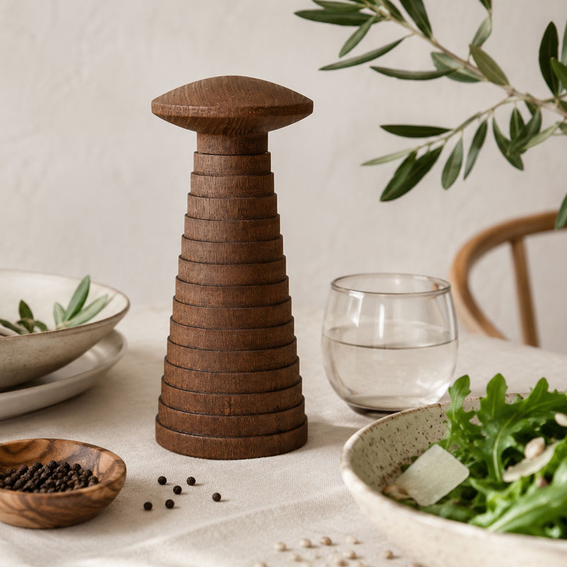 Angers Nantes Bordeaux Rennes Paris Mans Tours Lille Nice Lyon Icônes Alessi Yucatan Moulin poivre Epice Totem Bois Marron Michele DE LUCCHI 7