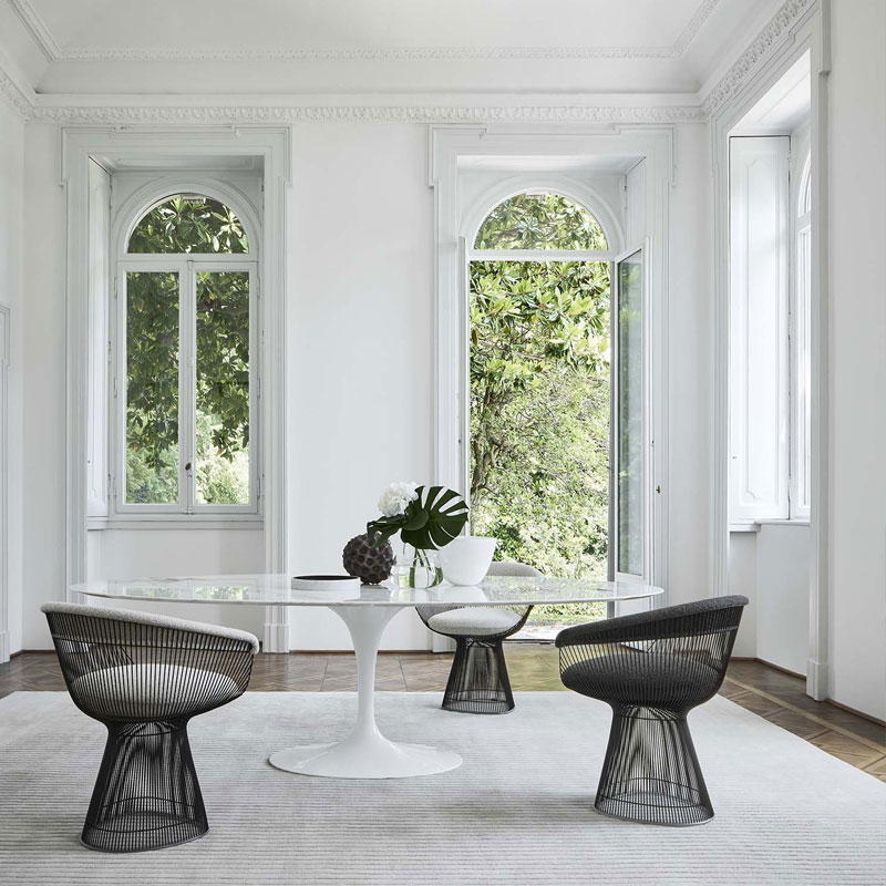 Angers Nantes Paris Baule Arcachon Caen Royan Icônes Table Saarinen Ovale 244 Knoll Marbre Arabescato Blanc Quickship 4
