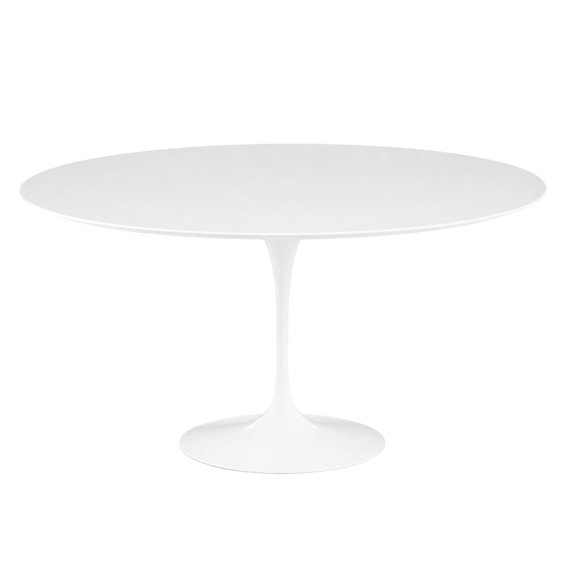 Angers Nantes Paris Baule Bordeaux Rennes Mans Poitiers Icônes table repas Saarinen Ø137 Knoll Stratifié Blanc Quickship