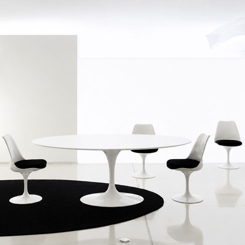 Angers Nantes Paris Baule Bordeaux Rennes Mans Poitiers Icônes table repas Saarinen Ø137 Knoll Stratifié Blanc Quickship 6