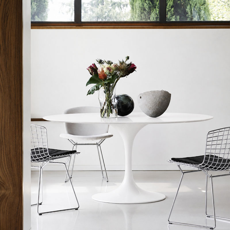 Angers Nantes Paris Baule Bordeaux Rennes Mans Poitiers Icônes table repas Saarinen Ø137 Knoll Stratifié Blanc Quickship 8