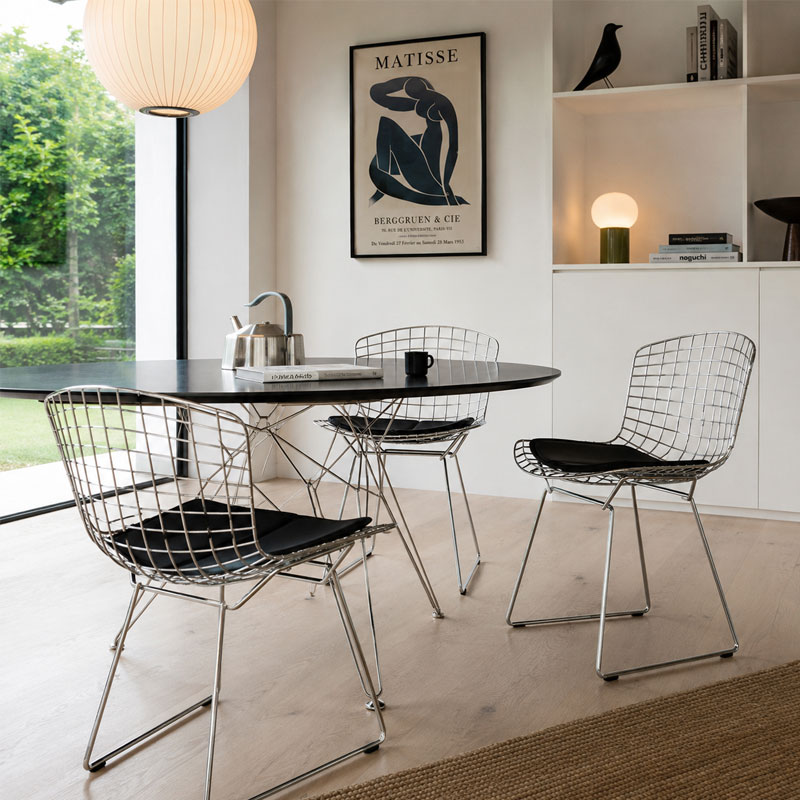 Angers Nantes Paris Bordeaux Rennes Lyon Nice Icônes Galette Coussin Chaise Tabouret Noir Tonus Knoll Quickship Bertoia 4