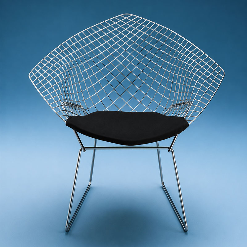 Angers Nantes Paris Bordeaux Rennes Nice Icônes assise Fauteuil coussin Diamant Bertoia Noir Tonus Knoll Quickship 4