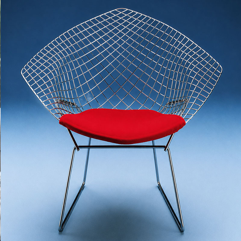 Angers Nantes Paris Bordeaux Rennes Nice Icônes assise Fauteuil coussin Diamant Bertoia Rouge Tonus Knoll Quickship 5