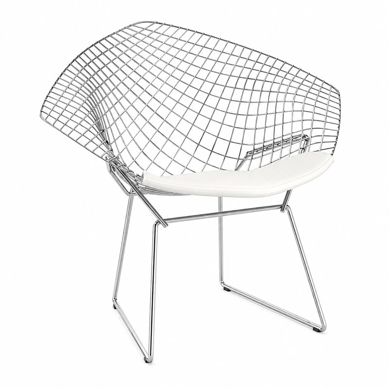 Angers Nantes Paris Bordeaux Rennes Nice Icônes assise Fauteuil coussin Diamant Bertoia Vinyl Blanc Knoll Quickship 5