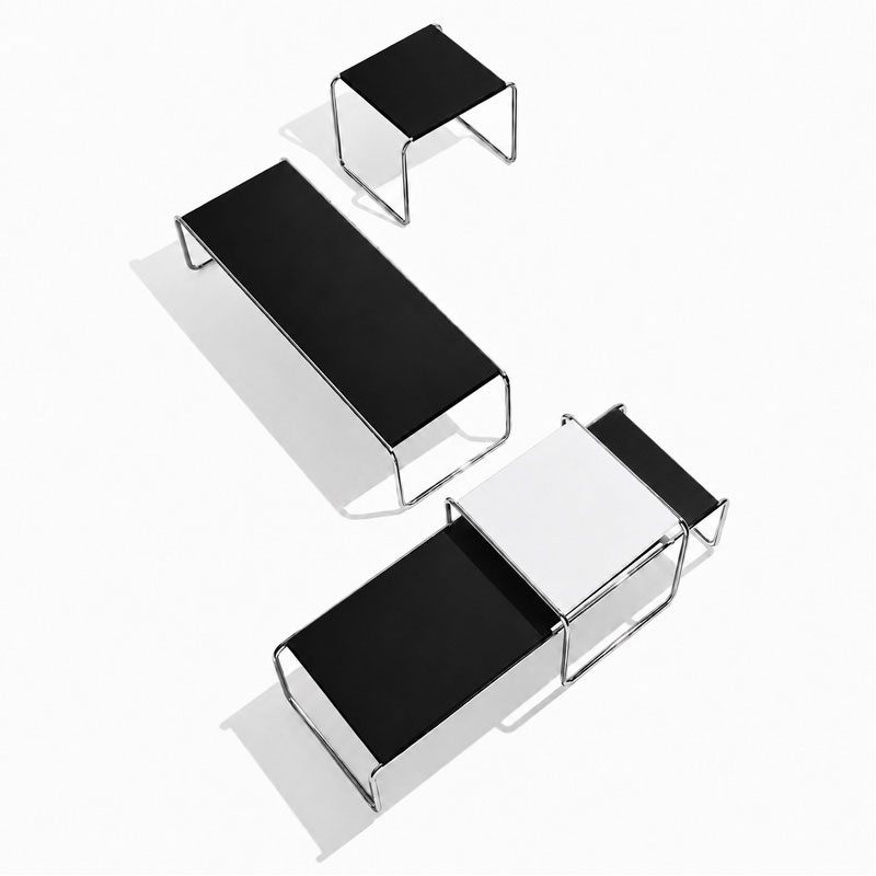 Angers Nantes Paris Bordeaux Rennes Niort Laval Pau Lyon Nice Cannes Icônes Table basse Noir Laccio 2 Knoll Chrome Quickship Breuer 1