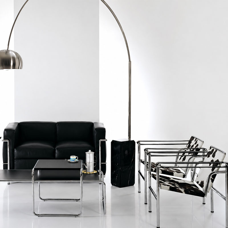 Angers Nantes Paris Bordeaux Rennes Niort Laval Pau Lyon Nice Cannes Icônes Table basse Noir Laccio 2 Knoll Chrome Quickship Breuer 2