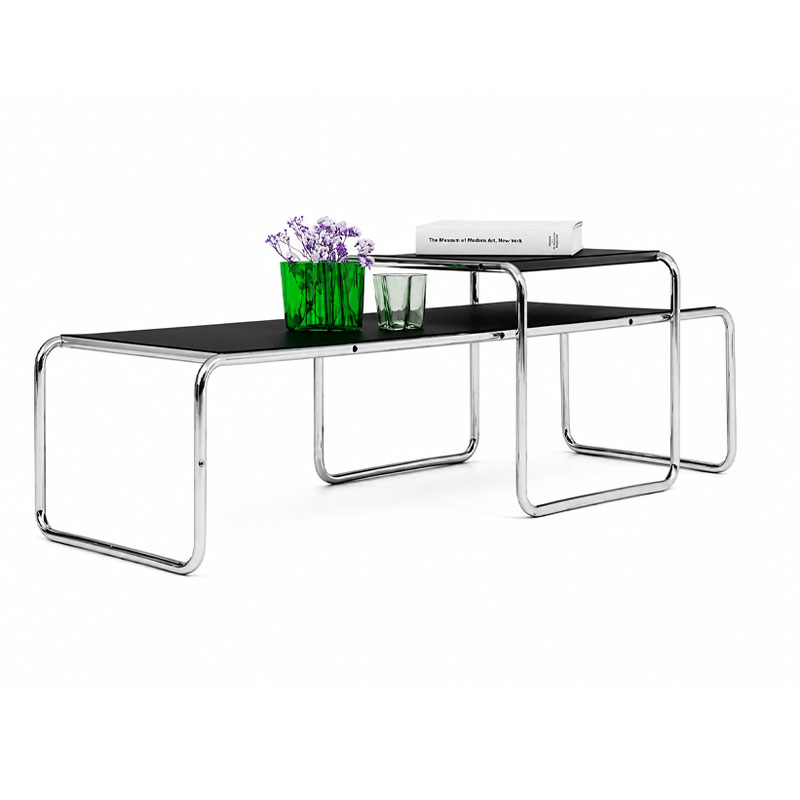 Angers Nantes Paris Bordeaux Rennes Niort Laval Pau Lyon Nice Cannes Icônes Table basse Noir Laccio 2 Knoll Chrome Quickship Breuer 3