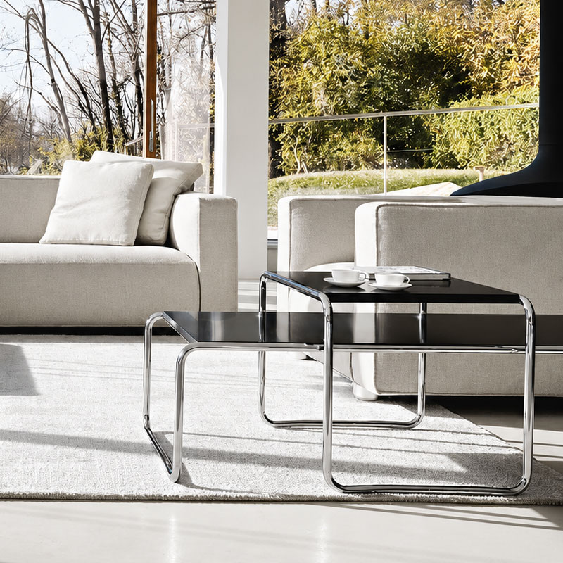 Angers Nantes Paris Bordeaux Rennes Niort Laval Pau Lyon Nice Cannes Icônes Table basse Noir Laccio 2 Knoll Chrome Quickship Breuer 7