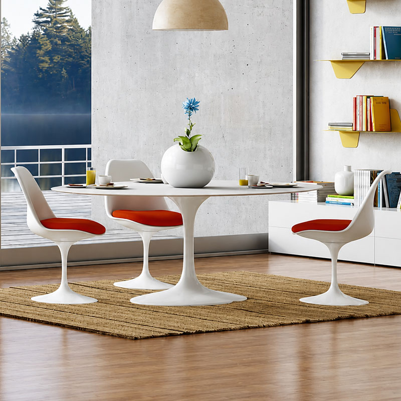 Angers Nantes Paris Bordeaux Rennes Orleans Mans Nice Tours Laval Icônes Chaise Tulip Eero Saarinen Blanc Rouge Knoll Quickship 5