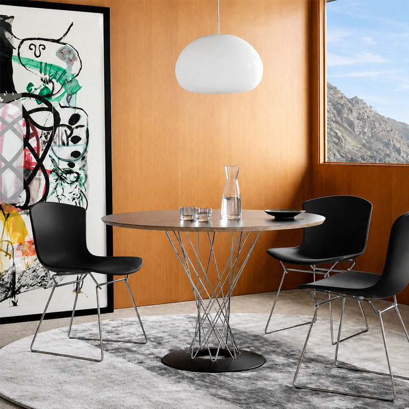 Angers Nantes Paris Bordeaux Rennes Tours Lyon Cannes Niort Icônes chaise Knoll chrome Noir Quickship Harry bertoia 1