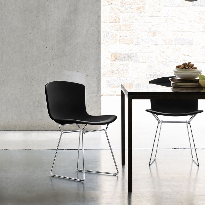 Angers Nantes Paris Bordeaux Rennes Tours Lyon Cannes Niort Icônes chaise Knoll chrome Noir Quickship Harry bertoia 3