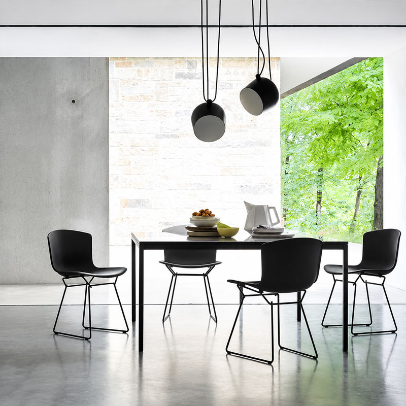 Angers Nantes Paris Bordeaux Rennes Tours Lyon Cannes Niort Icônes chaise Knoll chrome Noir Quickship Harry bertoia 4