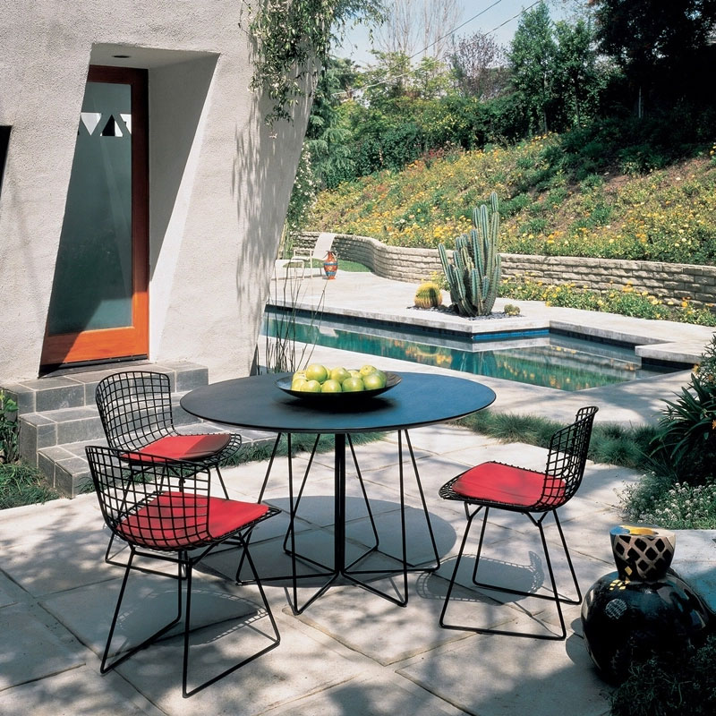 Angers Nantes Paris Bordeaux Rennes Tours Mans LAval Ancenis Icônes chaise Knoll Noir Quickship Harry bertoia Outdoor 4