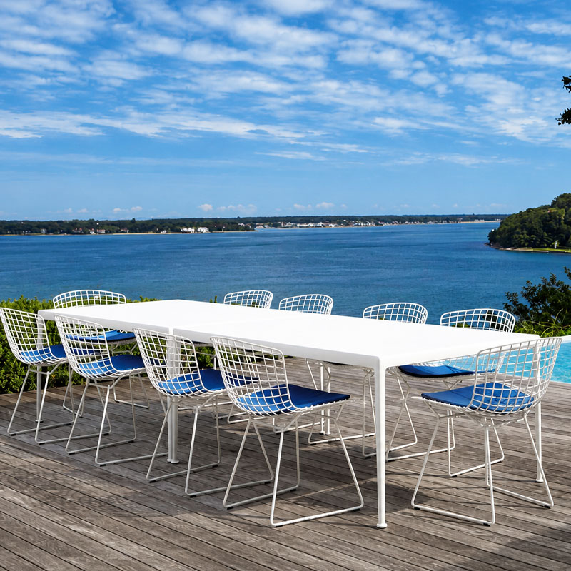 Angers Nantes Paris Bordeaux Rennes Tours Mans LAval Ancenis Icônes chaise Knoll blanc Quickship Harry bertoia Outdoor 5