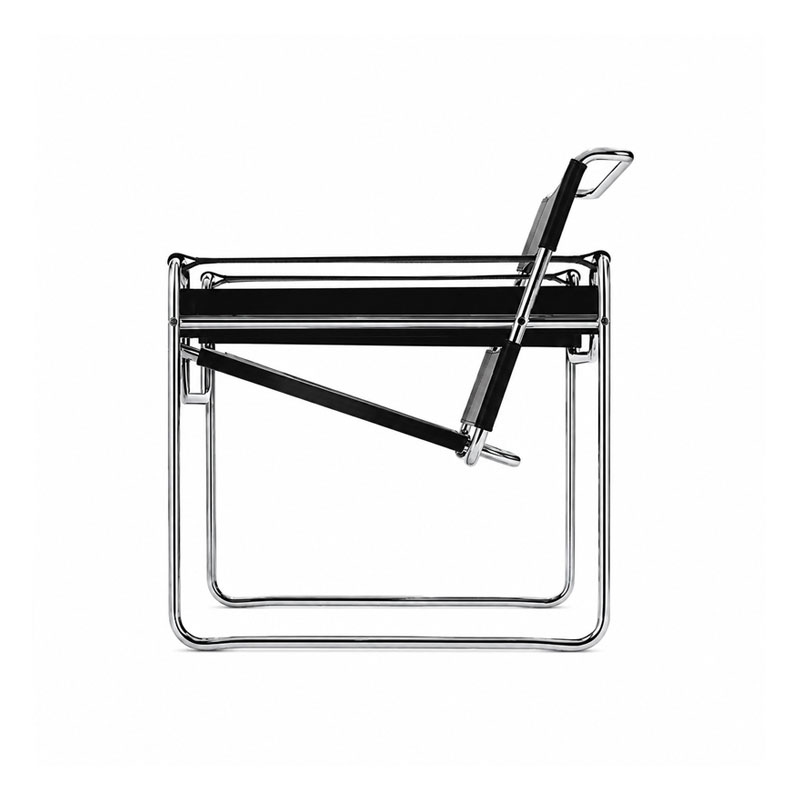 Angers Nantes Paris Bordeaux Rennes Tours Mans Lyon Lille Cannes Icônes Fauteuil Noir Cuir Wassily Knoll Chrome Quickship Breuer Marcel