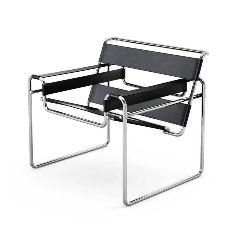 Angers Nantes Paris Bordeaux Rennes Tours Mans Lyon Lille Cannes Icônes Fauteuil Noir Cuir Wassily Knoll Chrome Quickship Breuer Marcel 1