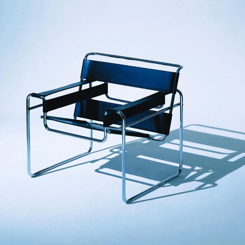 Angers Nantes Paris Bordeaux Rennes Tours Mans Lyon Lille Cannes Icônes Fauteuil Noir Cuir Wassily Knoll Chrome Quickship Breuer Marcel 3