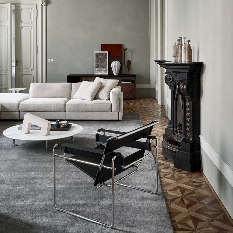 Angers Nantes Paris Bordeaux Rennes Tours Mans Lyon Lille Cannes Icônes Fauteuil Noir Cuir Wassily Knoll Chrome Quickship Breuer Marcel 7