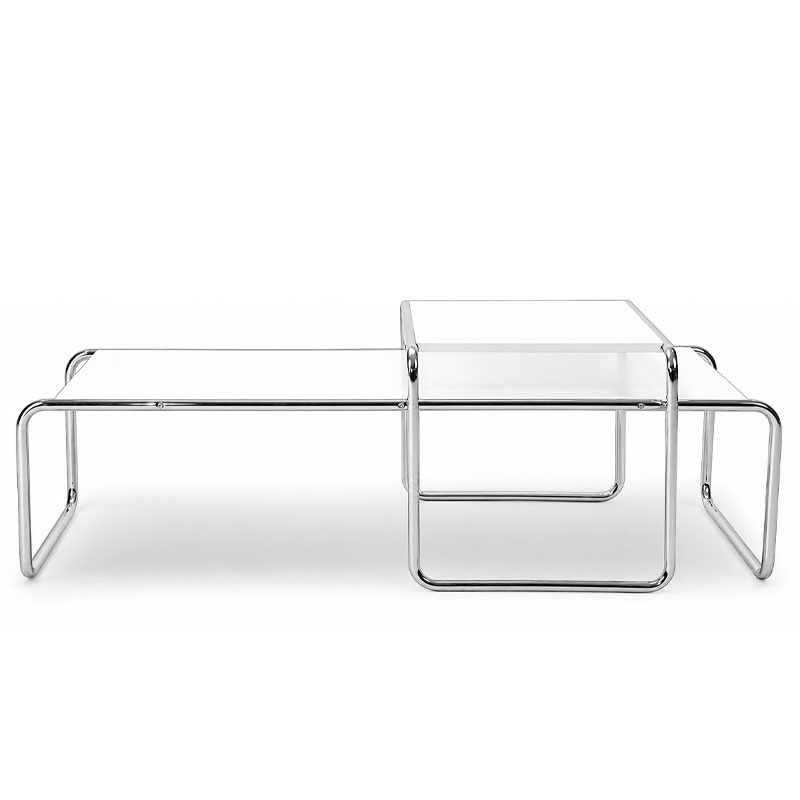 Angers Nantes Paris Bordeaux Rennes Tours Mans Lyon Lille Cannes Icônes Table basseBlanc Laccio 2 Knoll Chrome Quickship Breuer 5