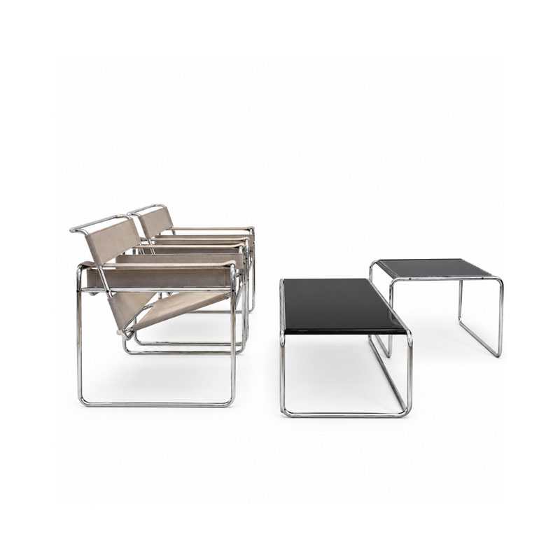 Angers Nantes Paris Bordeaux Rennes Tours Mans Lyon Lille Cannes Icônes Table basseNoir Laccio 1 Knoll Chrome Quickship Breuer 4