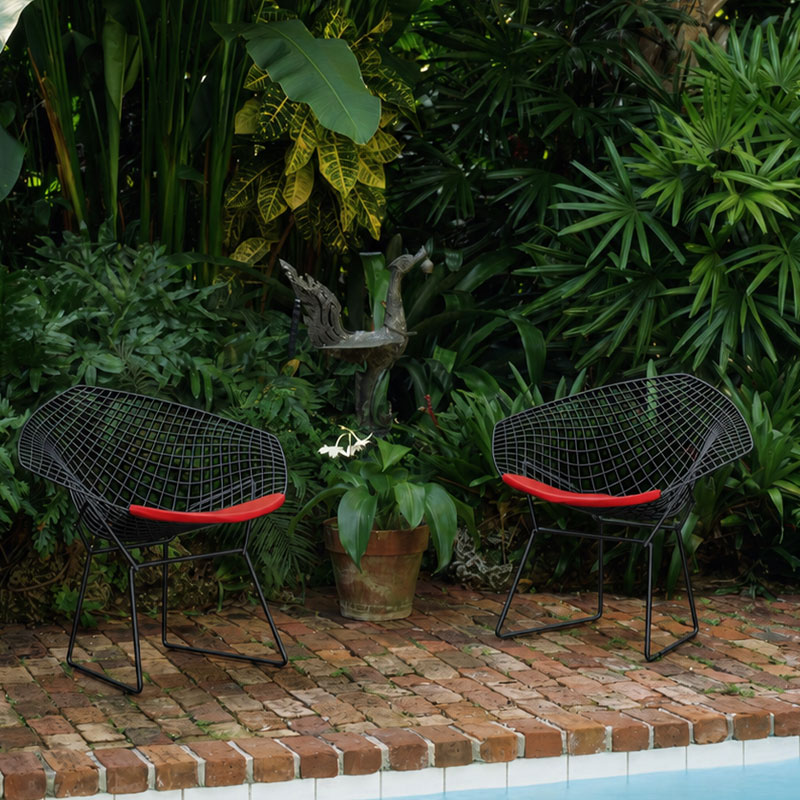 Angers Nantes Paris Bordeaux Rennes Tours Mans Lyon Lille Nice Icônes Fauteuil Diamant Knoll Noir Quickship Bertoia Outdoor 5