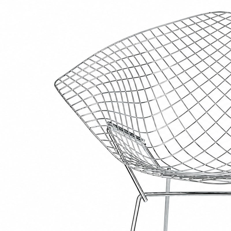 Angers Nantes Paris Bordeaux Rennes Tours Mans Lyon Lille Pouliguen Icônes Fauteuil Diamant Knoll Chrome Quickship Harry Bertoia 2