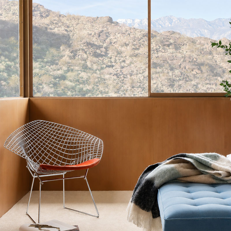 Angers Nantes Paris Bordeaux Rennes Tours Mans Lyon Lille Pouliguen Icônes Fauteuil Diamant Knoll Chrome Quickship Harry Bertoia 5