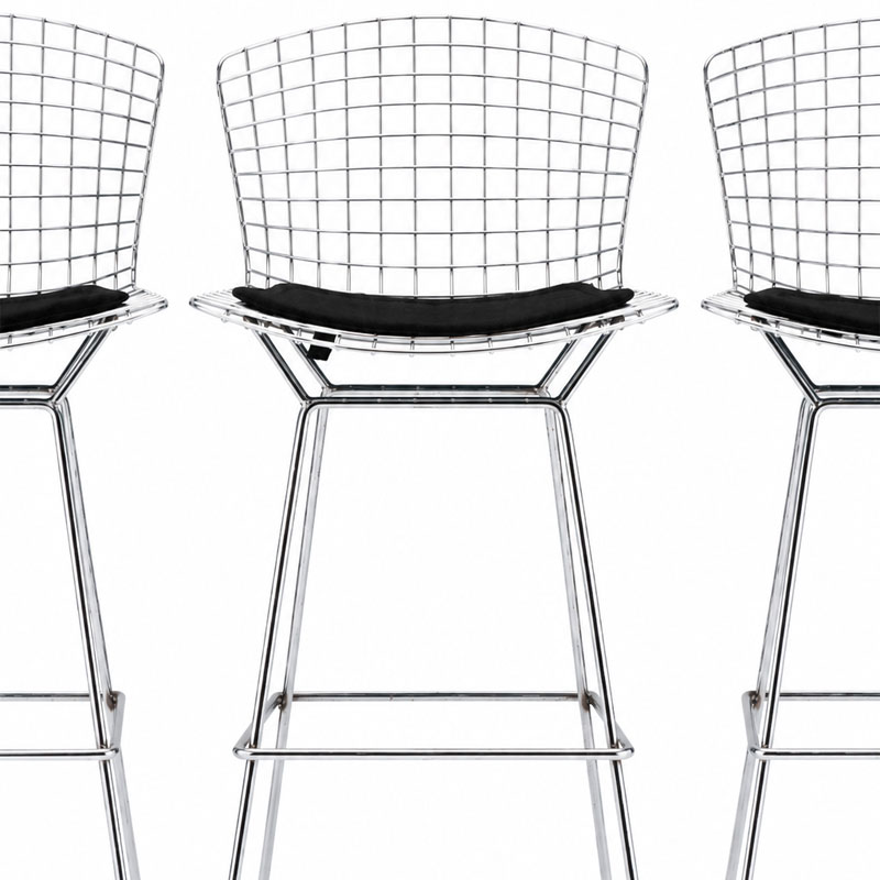 Angers Nantes Paris Bordeaux Rennes Tours Mans Lyon Orleans Nice Icônes Tabouret Bar Knoll Chrome Quickship Harry Bertoia 2