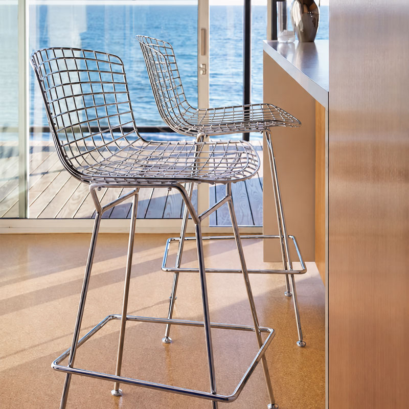 Angers Nantes Paris Bordeaux Rennes Tours Mans Lyon Orleans Nice Icônes Tabouret Bar Knoll Chrome Quickship Harry Bertoia 7