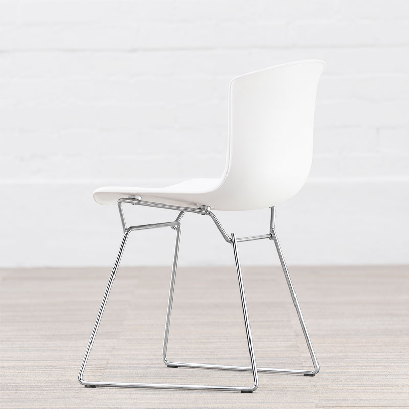 Angers Nantes Paris Bordeaux Rennes Tours Mans Poitiers Icônes chaise Knoll chrome blanc Quickship Harry Bertoia 2