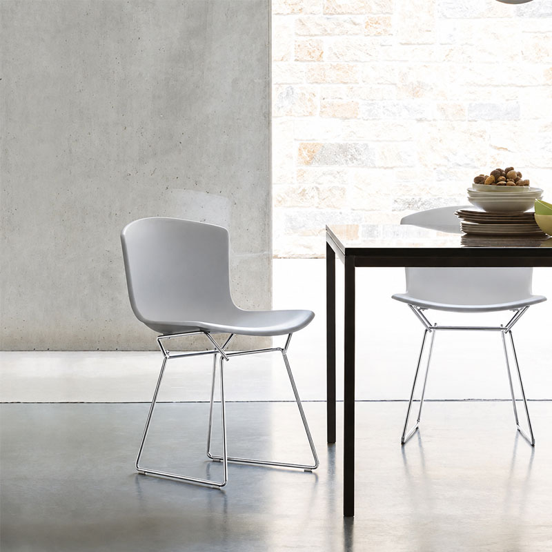 Angers Nantes Paris Bordeaux Rennes Tours Mans Poitiers Icônes chaise Knoll chrome blanc Quickship Harry Bertoia 5