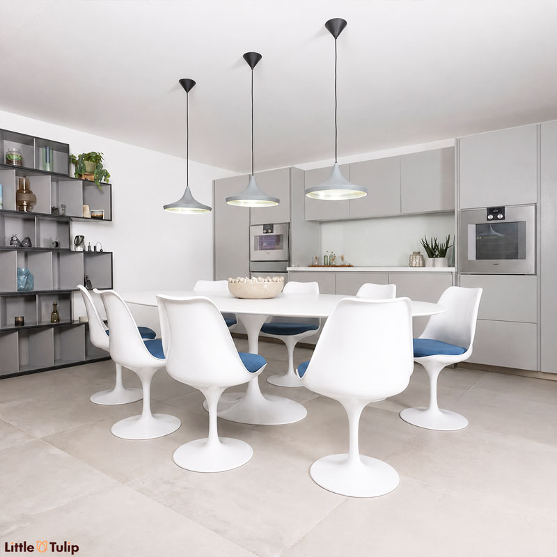 Angers Nantes Paris Cannes Rennes Sarzeau Biarritz Icônes table Saarinen Ovale 244 Knoll Stratifié Blanc Quickship 5