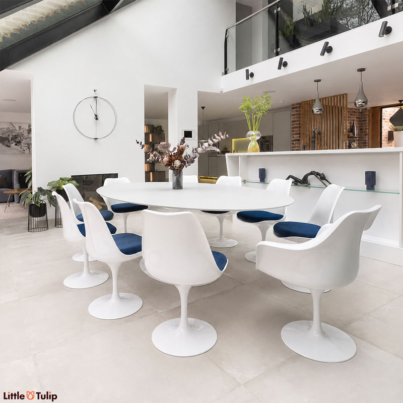Angers Nantes Paris Cannes Rennes Sarzeau Biarritz Icônes table Saarinen Ovale 244 Knoll Stratifié Blanc Quickship 6