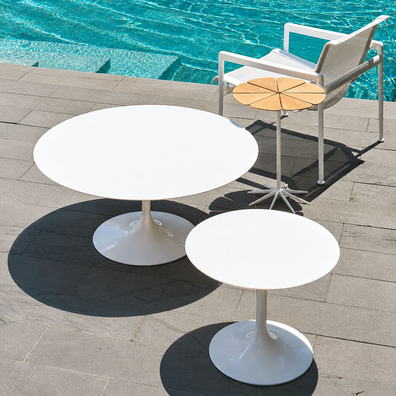 Angers Nantes Paris Lille Caen Bordeaux Rennes Sarzeau Lyon Icônes table repas Saarinen Ø120 Knoll Stratifié Blanc Quickship 6