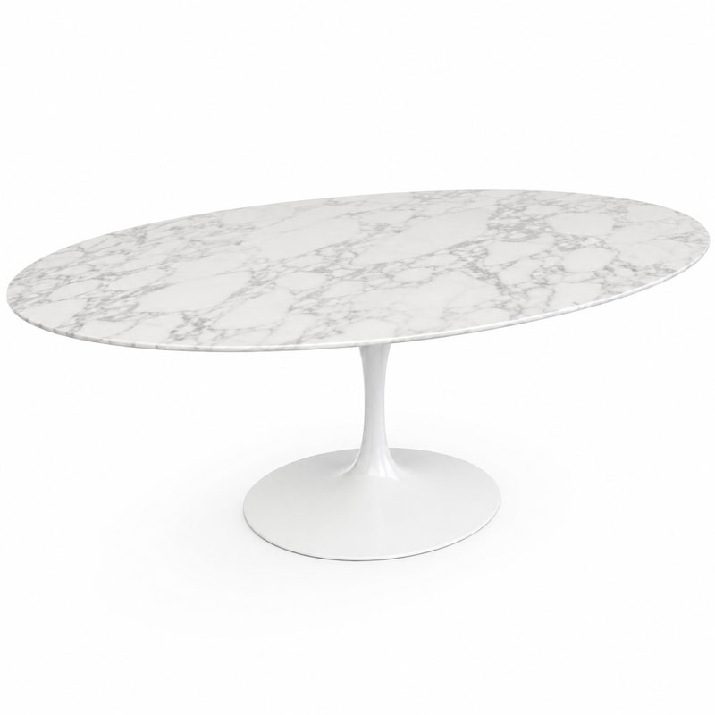 Angers Nantes Paris Nice Bordeaux Rennes Royan Icônes Table Saarinen Ovale 198 Knoll Marbre Arabescato Blanc Quickship
