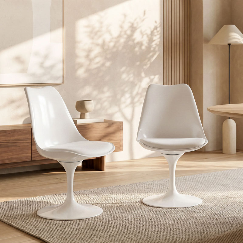 Angers Nantes Paris Poitiers Arcachon Tours Nice Niort Baule Lille Icônes Chaise Tulip Eero Saarinen Blanc Vinyl Blanc Knoll Quickship 1