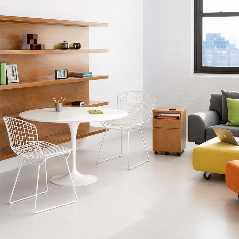 Angers Nantes Paris Rennes Baule Bordeaux Rennes Tours Lyon Icônes table repas Saarinen Ø107 Knoll Stratifié Blanc Quickship 5