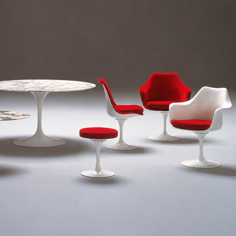 Angers Nantes Paris Tours Bordeaux Rennes Laval Tours Icônes Table repas Saarinen Ø120 Knoll marbre Arabescato Quickship 8