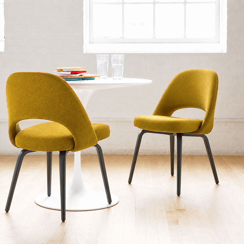 Angers Nantes Rennes Baule Bordeaux Rennes Tours LavaI Icônes table repas Saarinen Ø91 Knoll Stratifié Blanc Quickship 6