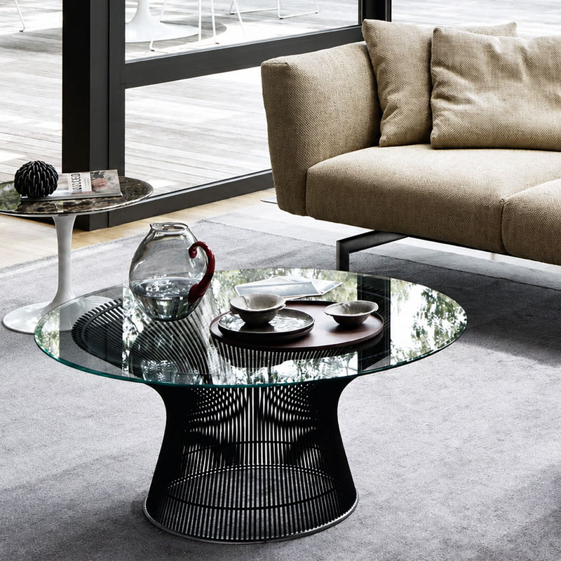 Angers Nice Paris Bordeaux Rennes Laval Tours Lyon Icônes table Basse Knoll Platner Nickel Chrome Quickship 91,5 Warren 4