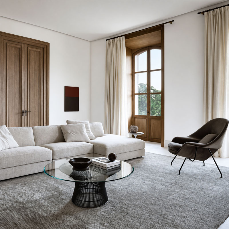 Angers Nice Paris Bordeaux Rennes Laval Tours Lyon Icônes table Basse Knoll Platner Nickel Chrome Quickship 91,5 Warren 5