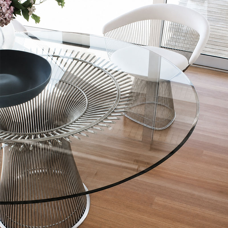 Angers Nice Paris Bordeaux Rennes Nantes Tours Niort Icônes Table Repas Knoll Platner Nickel Chrome Quickship Ø135 Warren 2